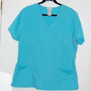 Bright blue scrub top